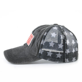 American flag with ponytail back - WILDLIFE CAPS